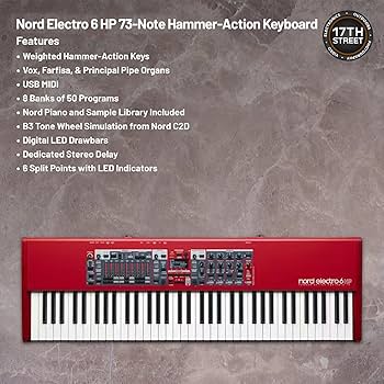 Nord Electro 6 HP レッド キーボード73鍵盤 Amazon.com: Nord Electro 6 HP Stage Piano| 73-Note Hammer